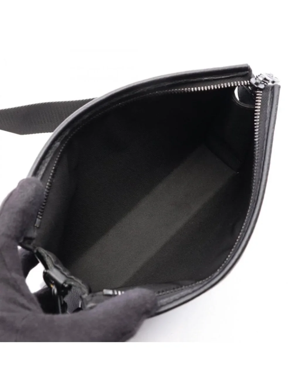 Louis Vuitton Shoulder Bag Gaston Wearable Wallet Monogram Shadow Noir Leather